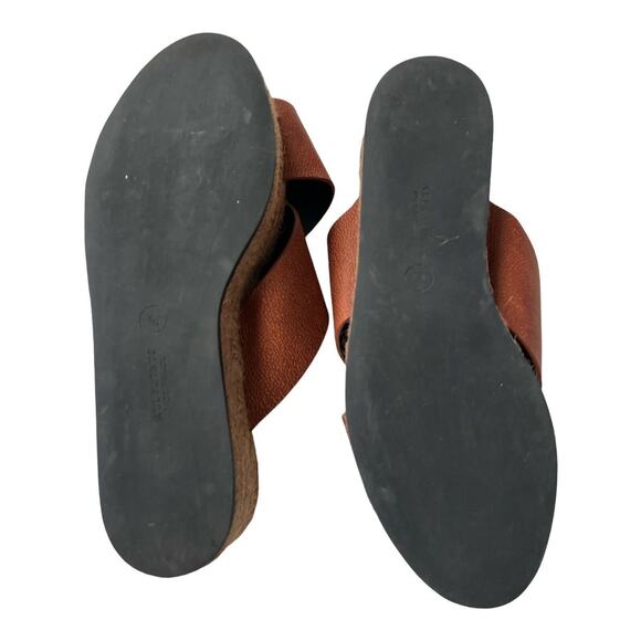 All Saints Sandal Womens EU 37 US 6 Harlem Espadrille Slide In Brick Casual Boho - Picture 7 of 12